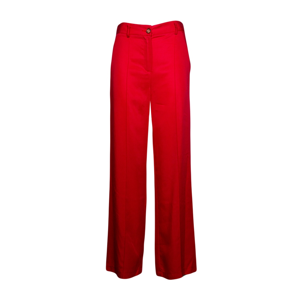CROCHE' pantalone palazzo-Rosso