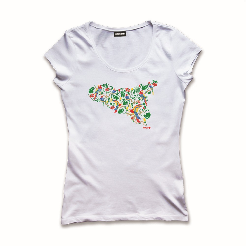 ISLAND ORIGINAL t-shirt pappagalli-Bianco
