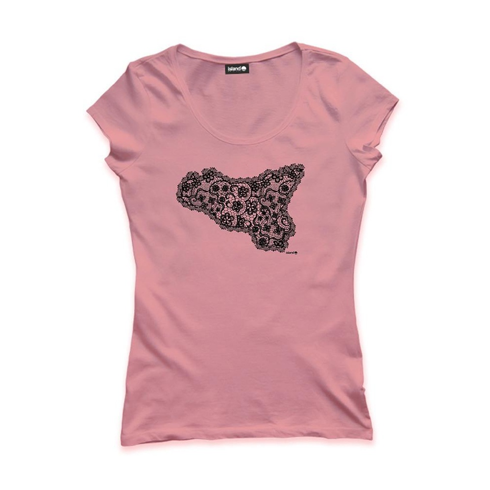 ISLAND ORIGINAL t-shirt macramè-Rosa