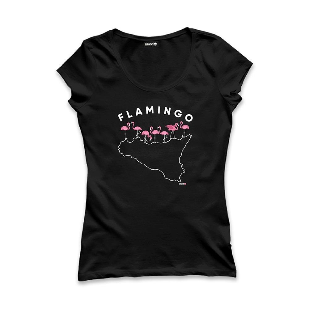 ISLAND ORIGINAL T-shirt flamingo-Nero