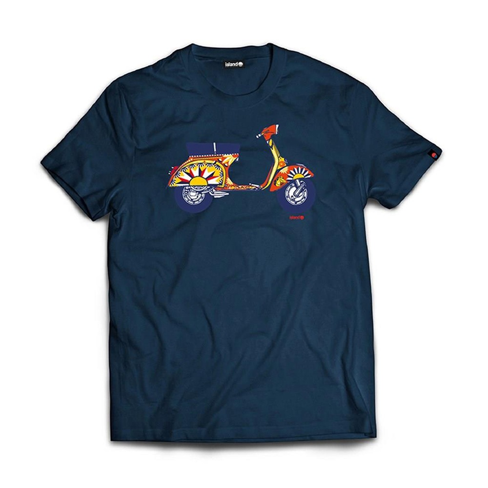 ISLAND ORIGINAL t-shirt vespa carretto-Blu