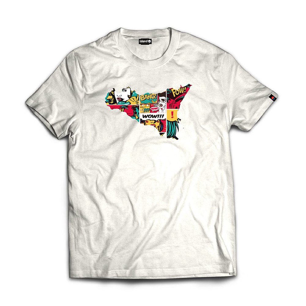 ISLAND ORIGINAL t-shirt comics-Bianco