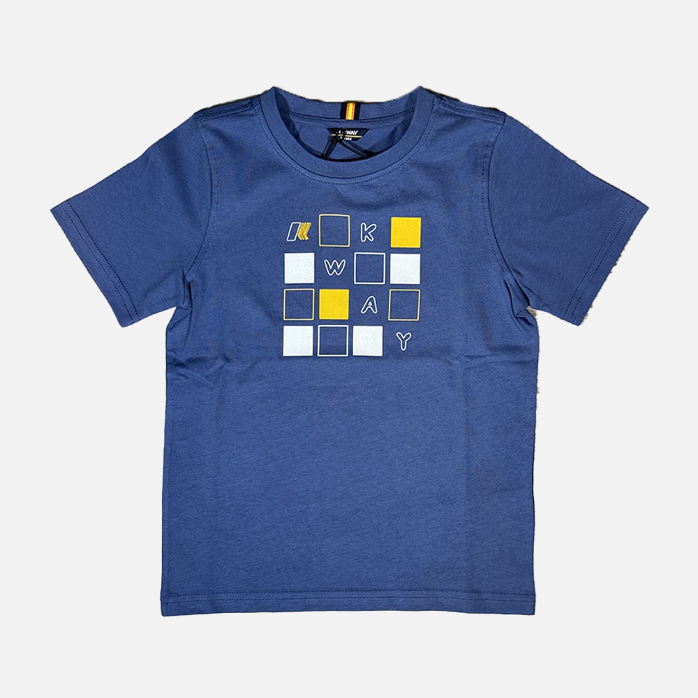 K-WAY t-shirt p. odom puzzle-Bluette