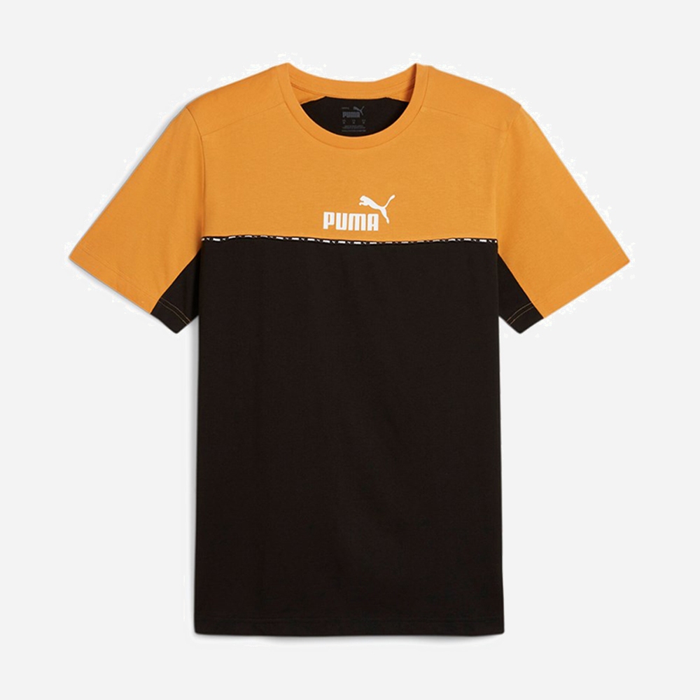 PUMA t-shirt ess block x tape-Arancio
