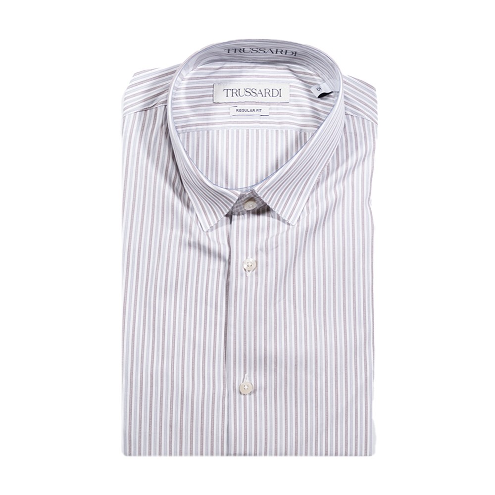TRUSSARDI camicia popeline stripes-Bianco