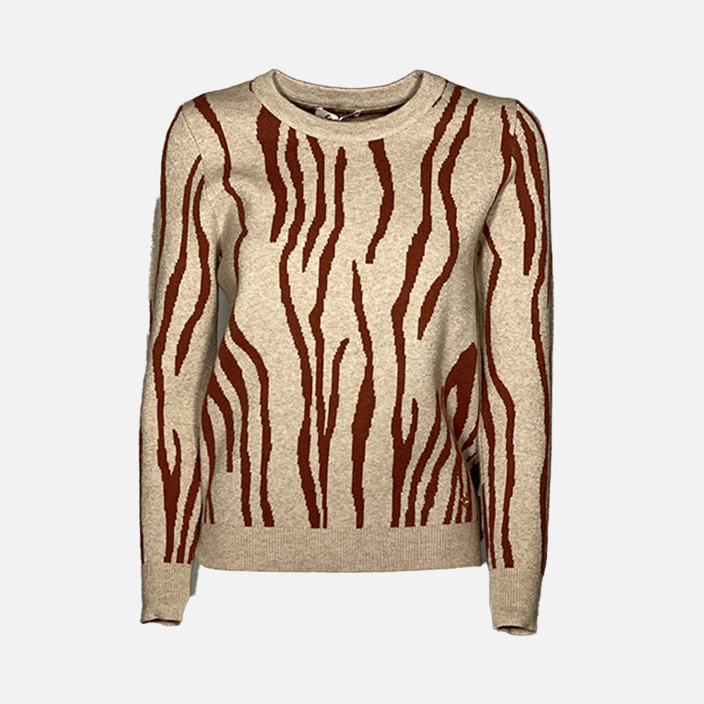 LOLITA maglione jacquard zebrato-Beige